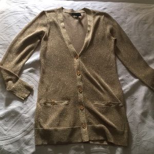 Metallic gold Ralph Lauren cardigan